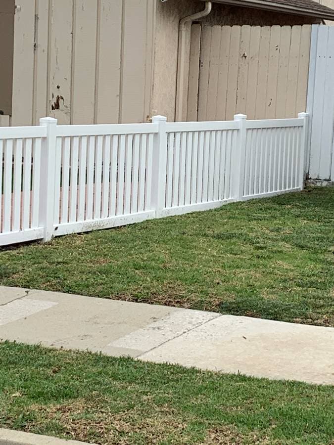brand new white picket fence